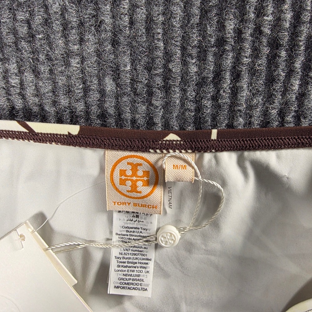 Tory Burch Brown Cream Floral High Waisted Bikini Bottom Swimwear Medium NEW - Picture 2 of 4